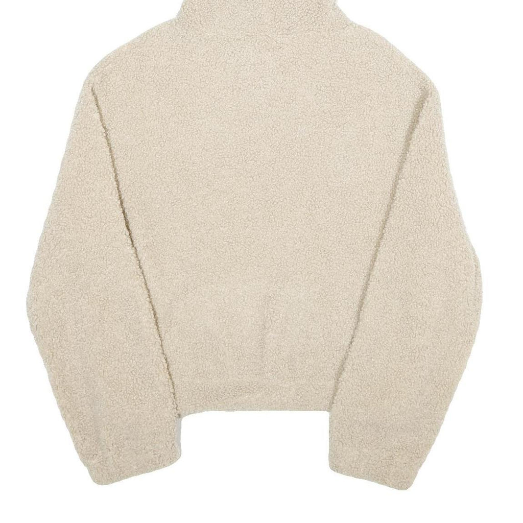 Womens Beige Fleece Hoodie S Soft Warm Pullover Hooded Sweatshirt