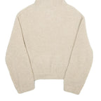 Womens Beige Fleece Hoodie S Soft Warm Pullover Hooded Sweatshirt