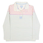 JOULES Womens Patterned Jumper Cream Striped Button Neck Tight Knit UK 10
