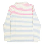 JOULES Womens Patterned Jumper Cream Striped Button Neck Tight Knit UK 10