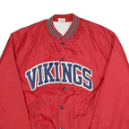 HOWE Mens Red Button Jacket L Polyester Plain Vintage Athletic Style