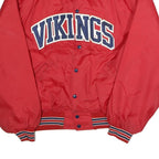 HOWE Mens Red Button Jacket L Polyester Plain Vintage Athletic Style