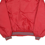 HOWE Mens Red Button Jacket L Polyester Plain Vintage Athletic Style