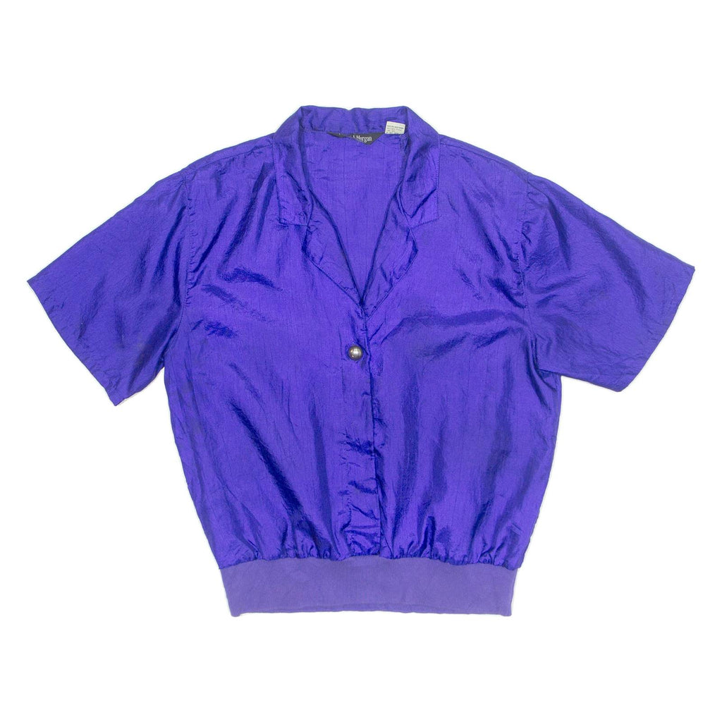 ASHLEIGH MORGAN Shirt Style Womens Blouse Blue Collared M