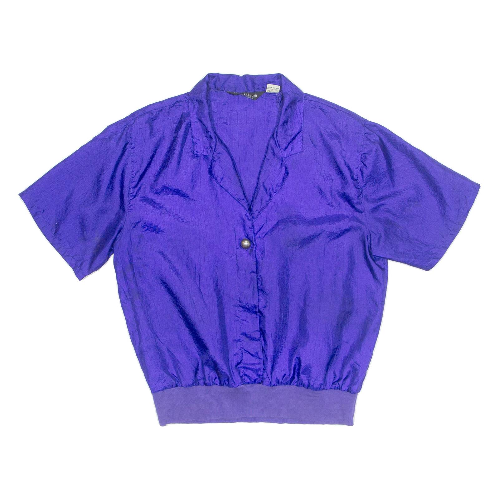 ASHLEIGH MORGAN Shirt Style Womens Blouse Blue Collared M