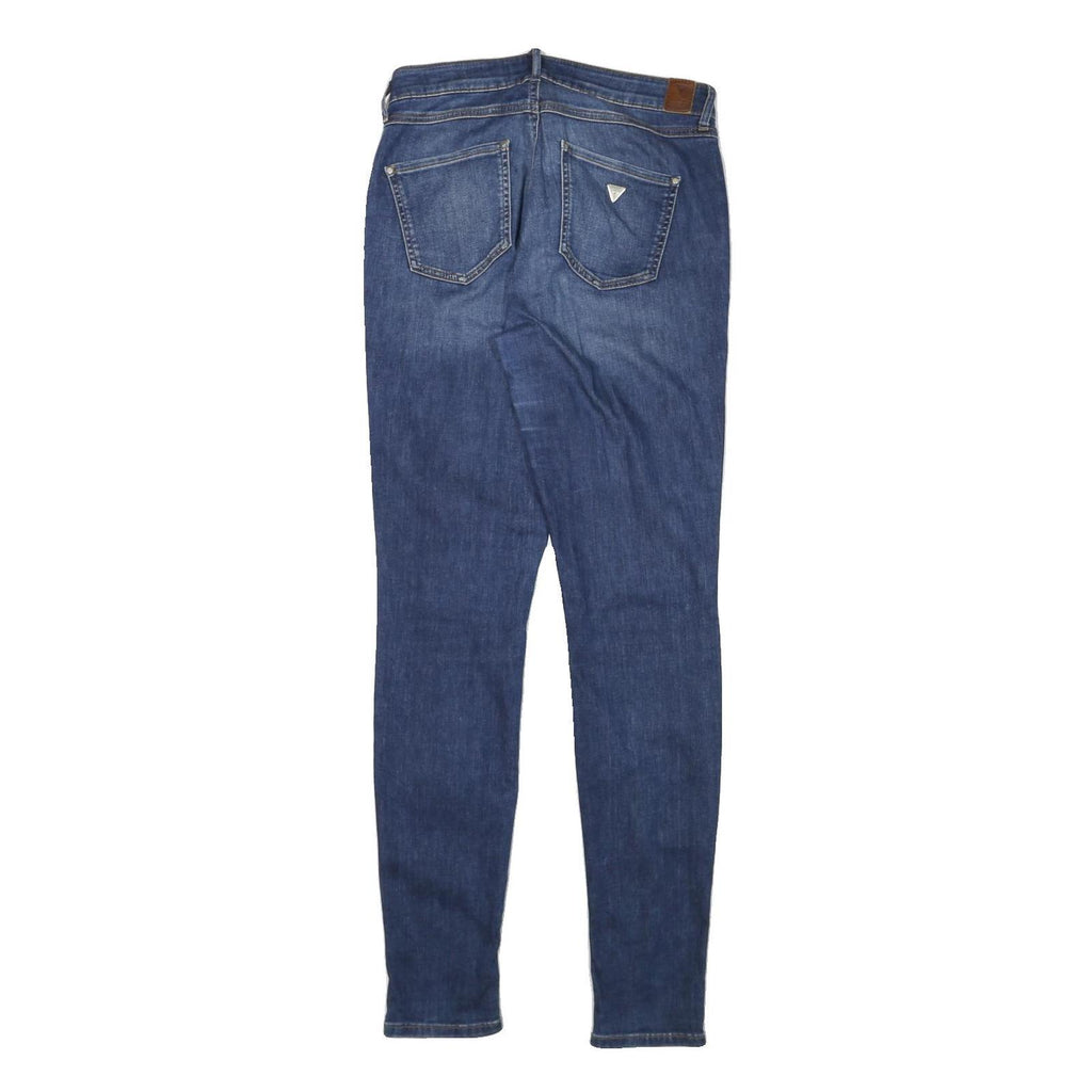GUESS Womens Blue Slim Skinny Denim Medium Wash Jeans W28 L32 Stretch Pocket Zip