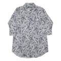 LAUREN RALPH LAUREN Womens Blue & White Paisley Shirt Dress Cotton Blend Long