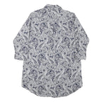 LAUREN RALPH LAUREN Womens Blue & White Paisley Shirt Dress Cotton Blend Long