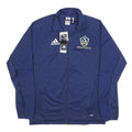ADIDAS Mens Blue LA Galaxy Outdoor Jacket L Polyester Microfibre Plain Zip