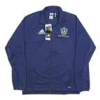 ADIDAS Mens Blue LA Galaxy Outdoor Jacket L Polyester Microfibre Plain Zip
