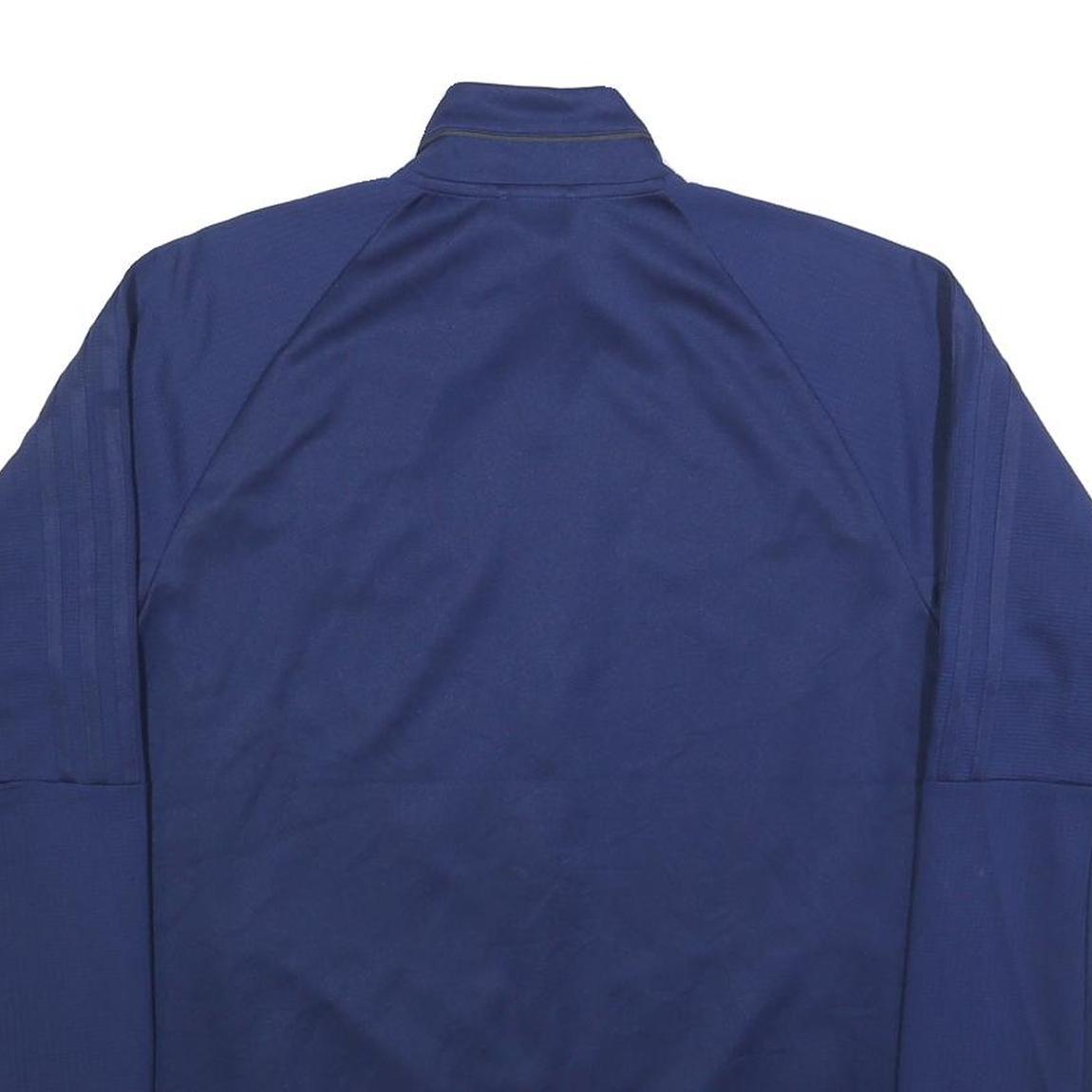 ADIDAS Mens Blue LA Galaxy Outdoor Jacket L Polyester Microfibre Plain Zip