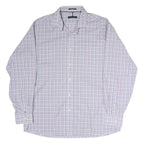 TOMMY HILFIGER Mens Blue & Pink Check Shirt XL Classic Cotton Long Sleeve Casual