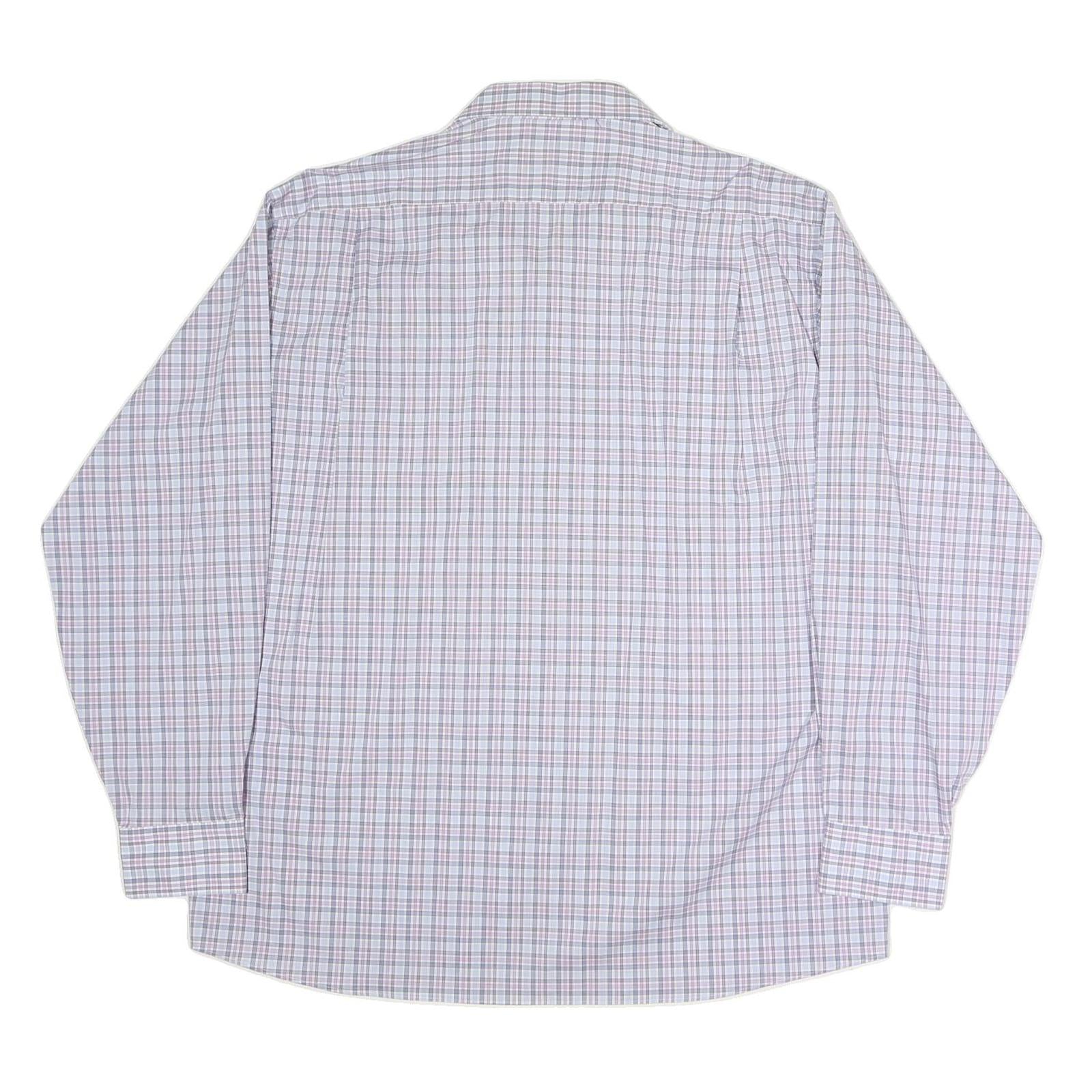 TOMMY HILFIGER Mens Blue & Pink Check Shirt XL Classic Cotton Long Sleeve Casual