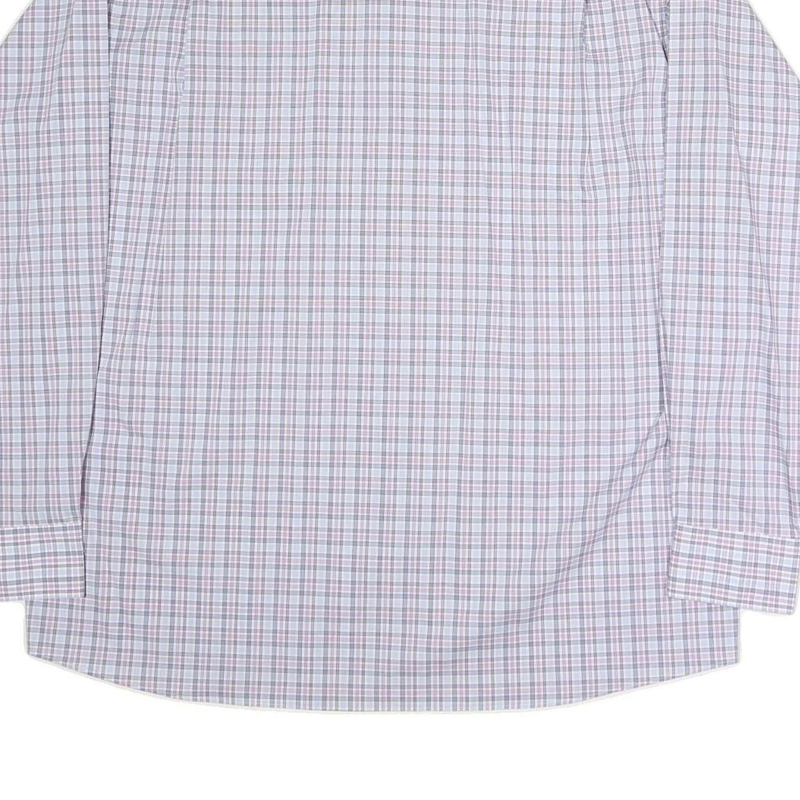TOMMY HILFIGER Mens Blue & Pink Check Shirt XL Classic Cotton Long Sleeve Casual