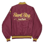 PLA-JAC Mens Maroon & Yellow Short Stop Button Nylon Jacket M Athletic Varsity