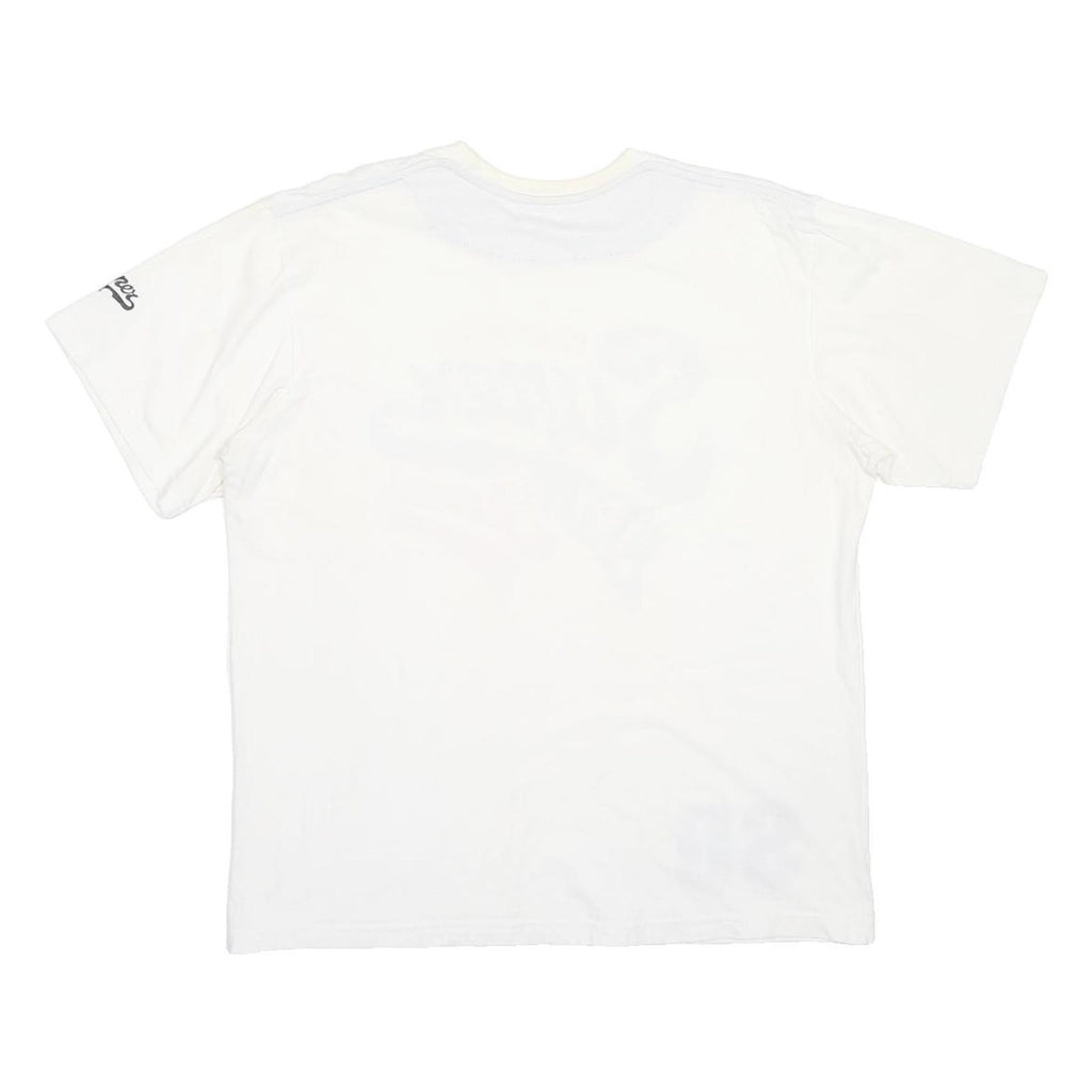 SUPERDRY Mens White & Black Graphic T-Shirt XL Short Sleeve Crew Neck Cotton