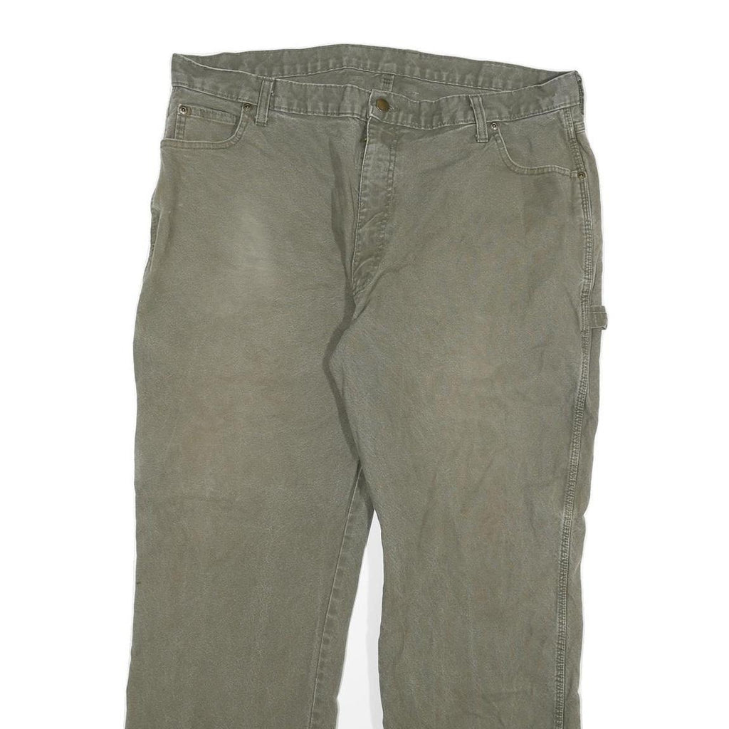 DICKIES Mens Cotton Blend Regular Fit Utility Trousers Olive W38 L30 Workwear