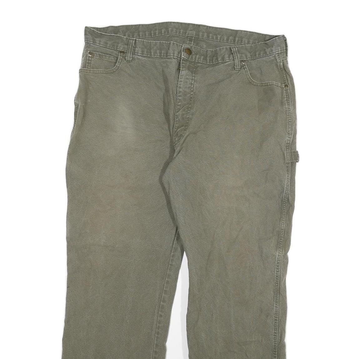 DICKIES Mens Cotton Blend Regular Fit Utility Trousers Olive W38 L30 Workwear