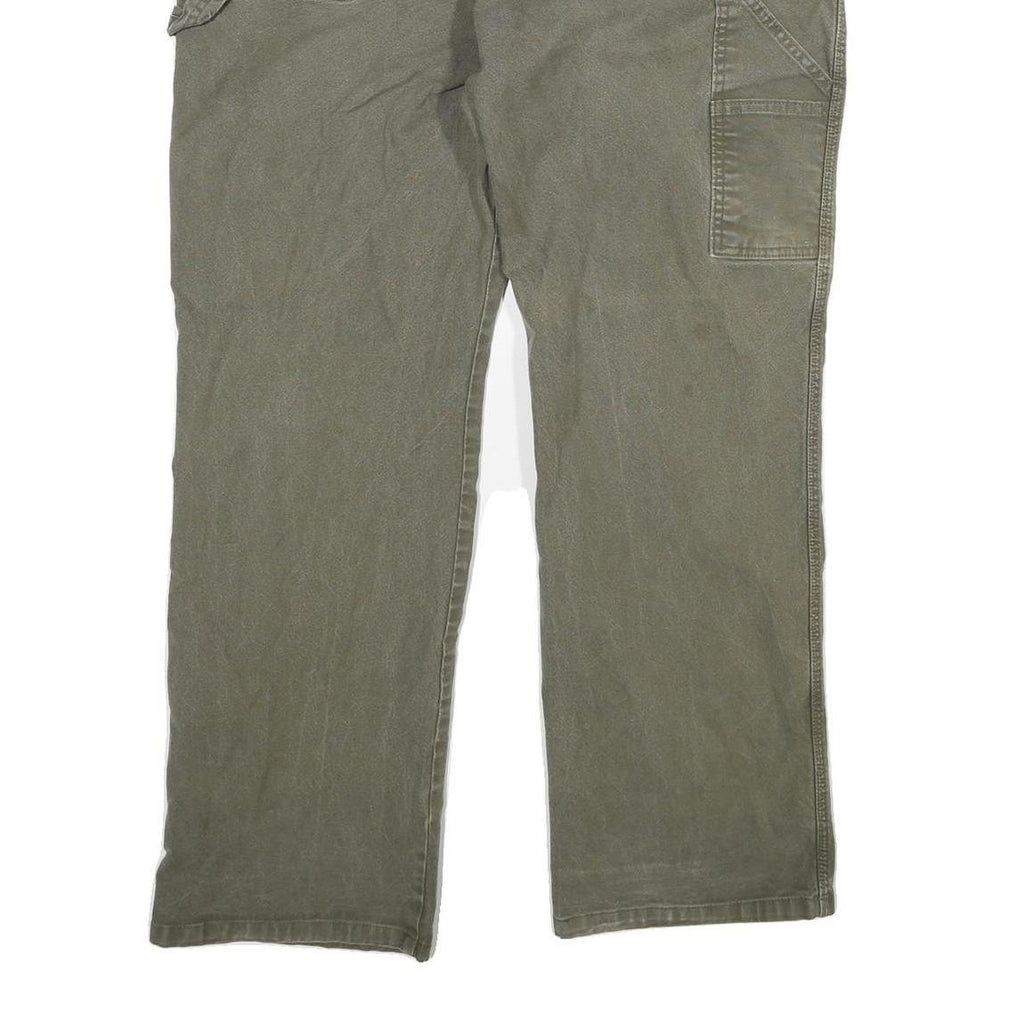 DICKIES Mens Cotton Blend Regular Fit Utility Trousers Olive W38 L30 Workwear