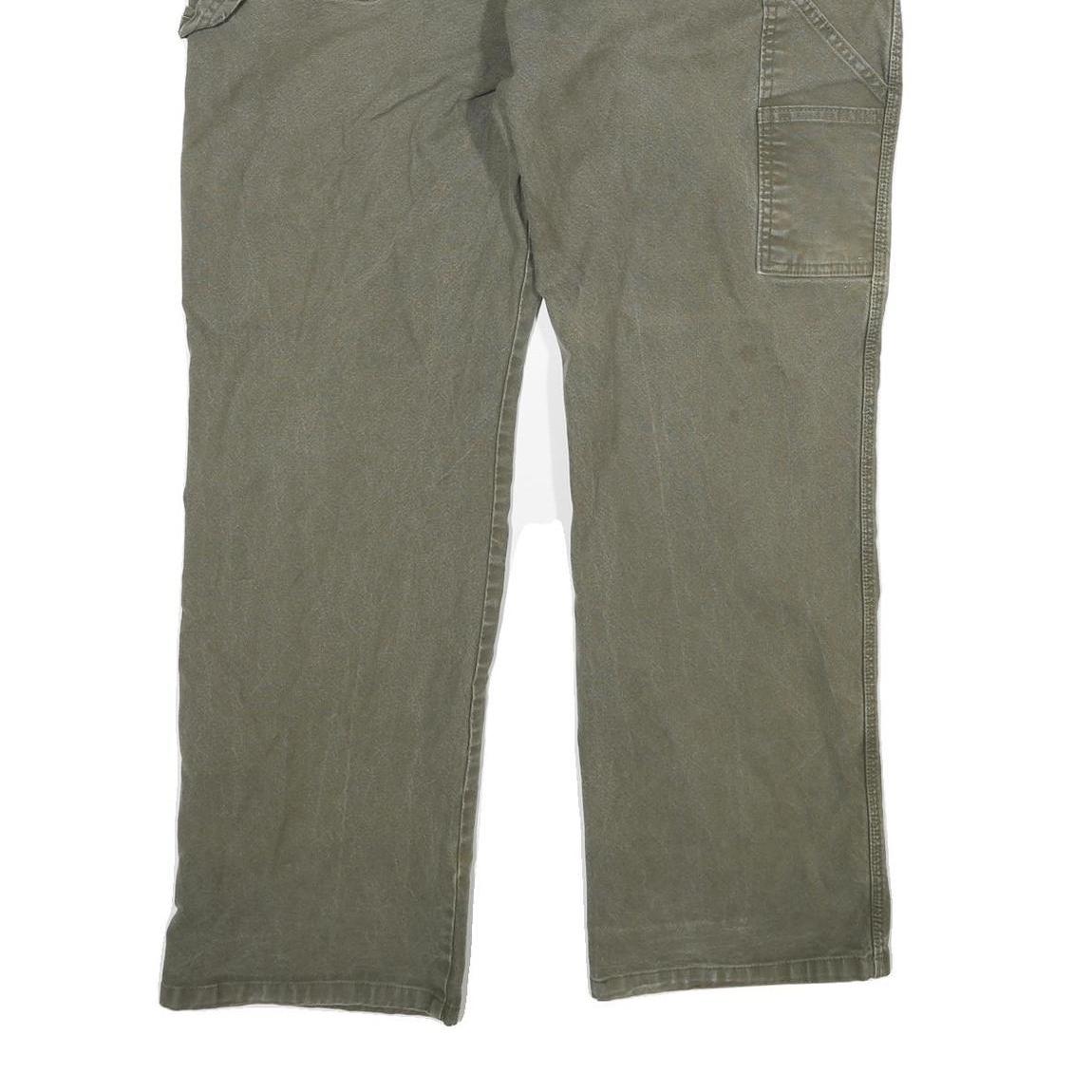 DICKIES Mens Cotton Blend Regular Fit Utility Trousers Olive W38 L30 Workwear