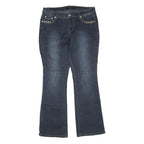 ROZ & ALI Womens Blue Regular Fit Flared Denim Cotton Blend Medium W34 L31