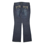 ROZ & ALI Womens Blue Regular Fit Flared Denim Cotton Blend Medium W34 L31