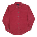 CROFT & BARROW Mens Red Cotton Blend Flannel Shirt L Button Down Pocket