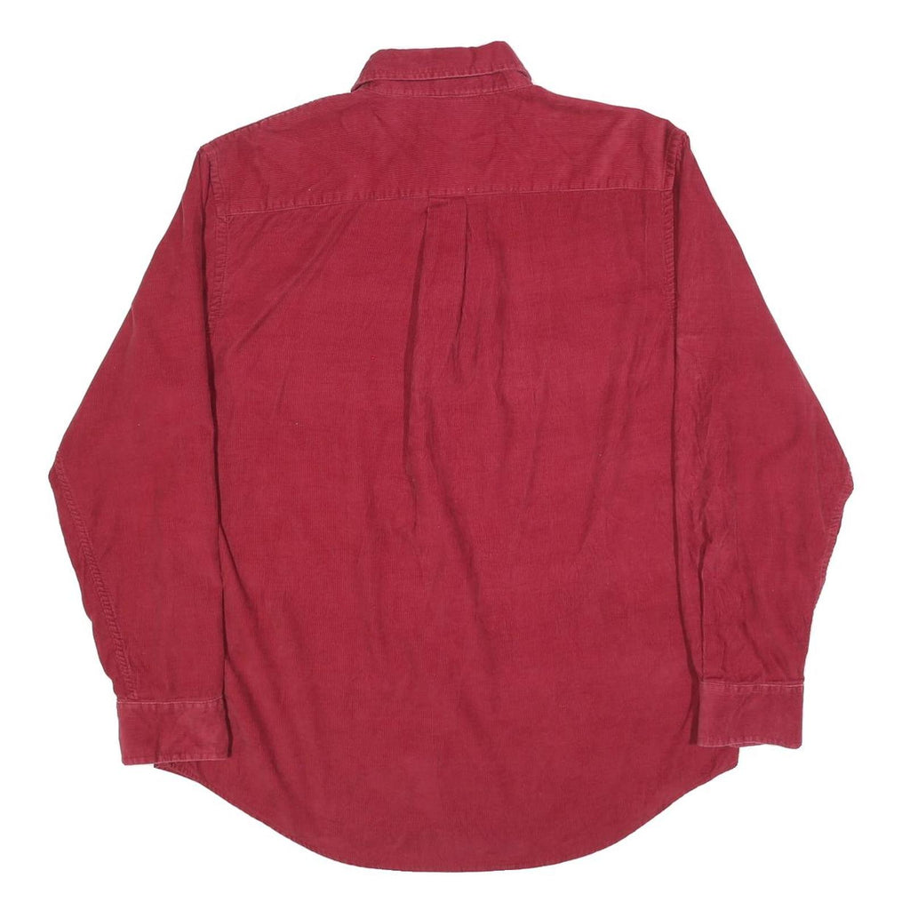 CROFT & BARROW Mens Red Cotton Blend Flannel Shirt L Button Down Pocket