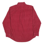 CROFT & BARROW Mens Red Cotton Blend Flannel Shirt L Button Down Pocket