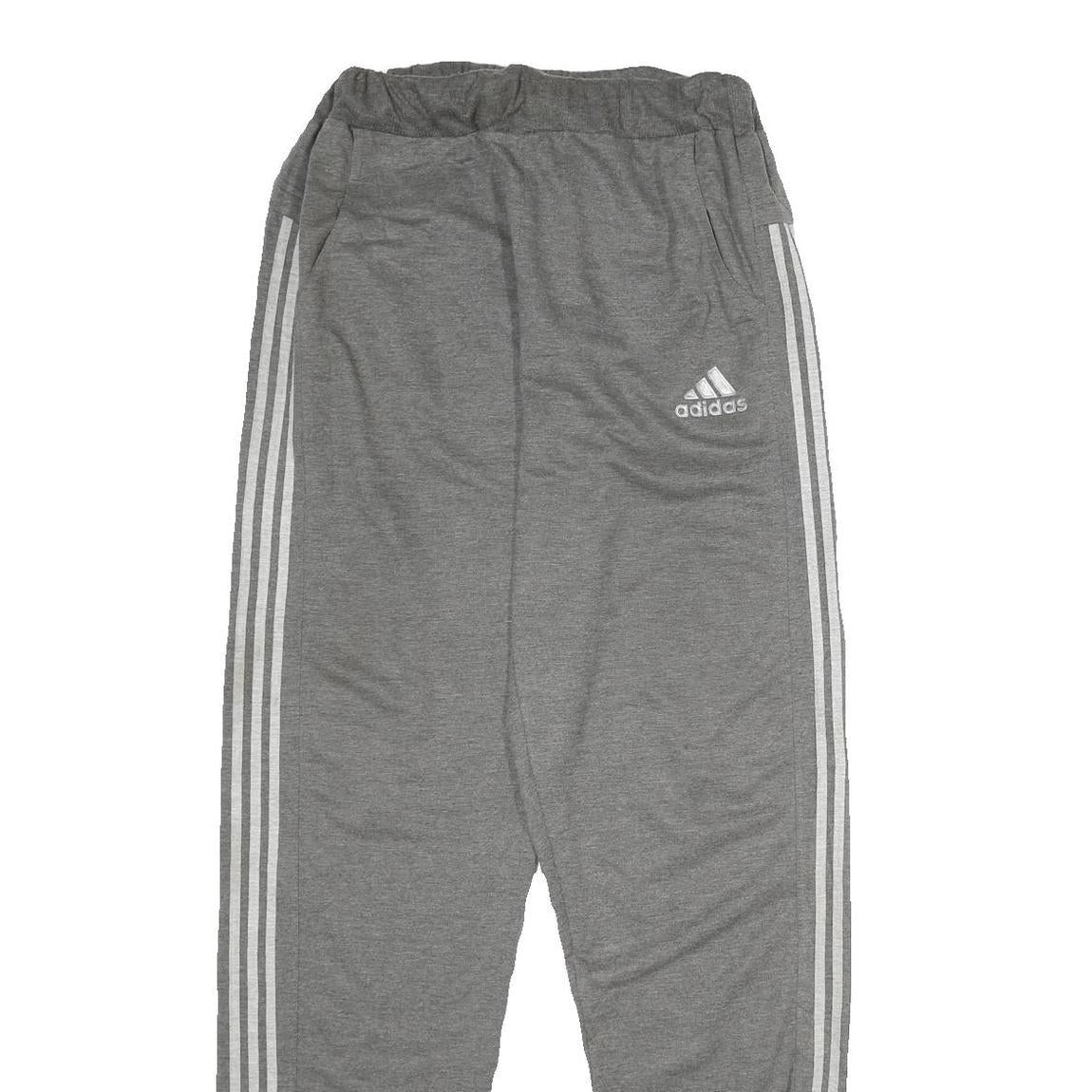 ADIDAS Mens Joggers Grey & White Cotton Blend Slim Tapered 4XL W28 L32