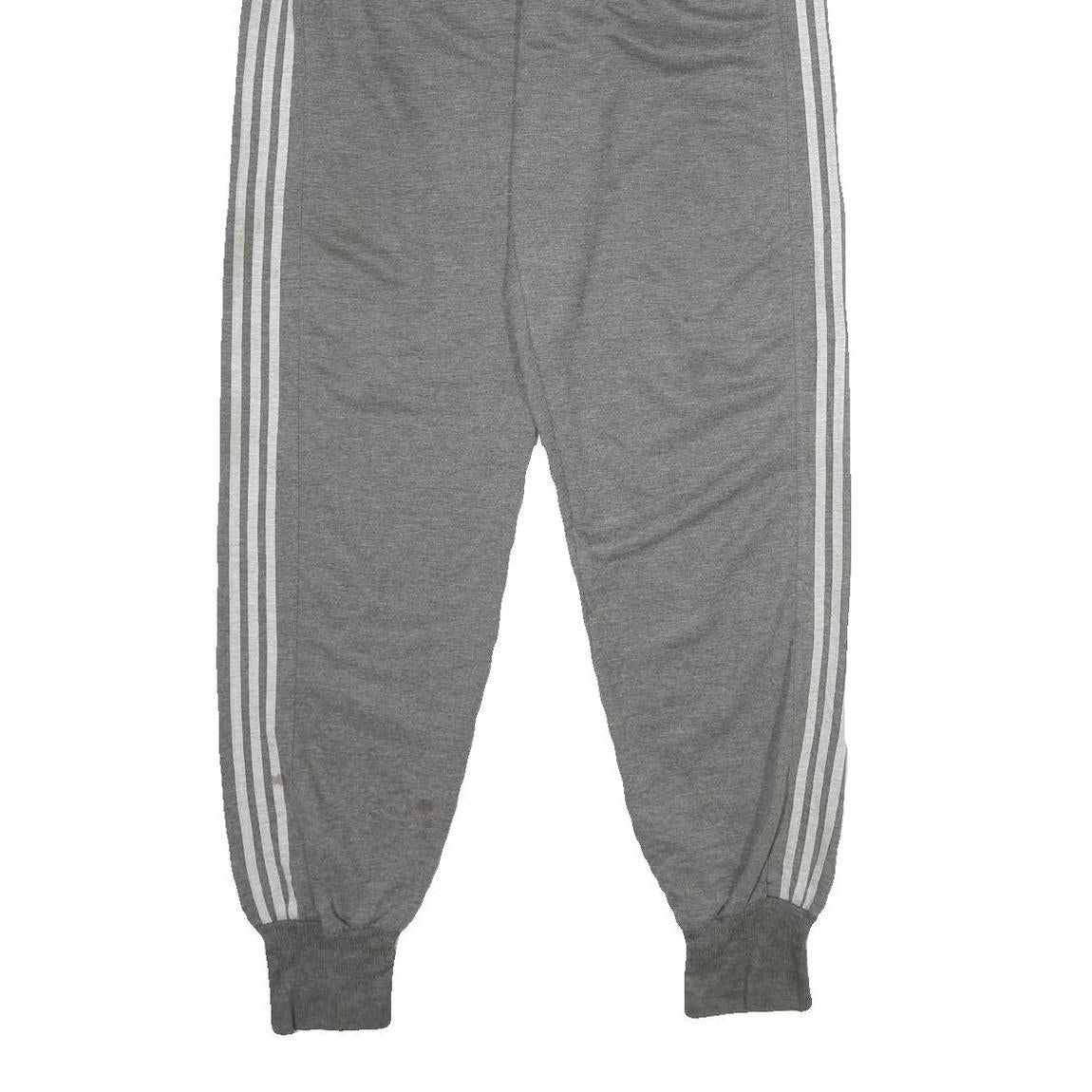 ADIDAS Mens Joggers Grey & White Cotton Blend Slim Tapered 4XL W28 L32