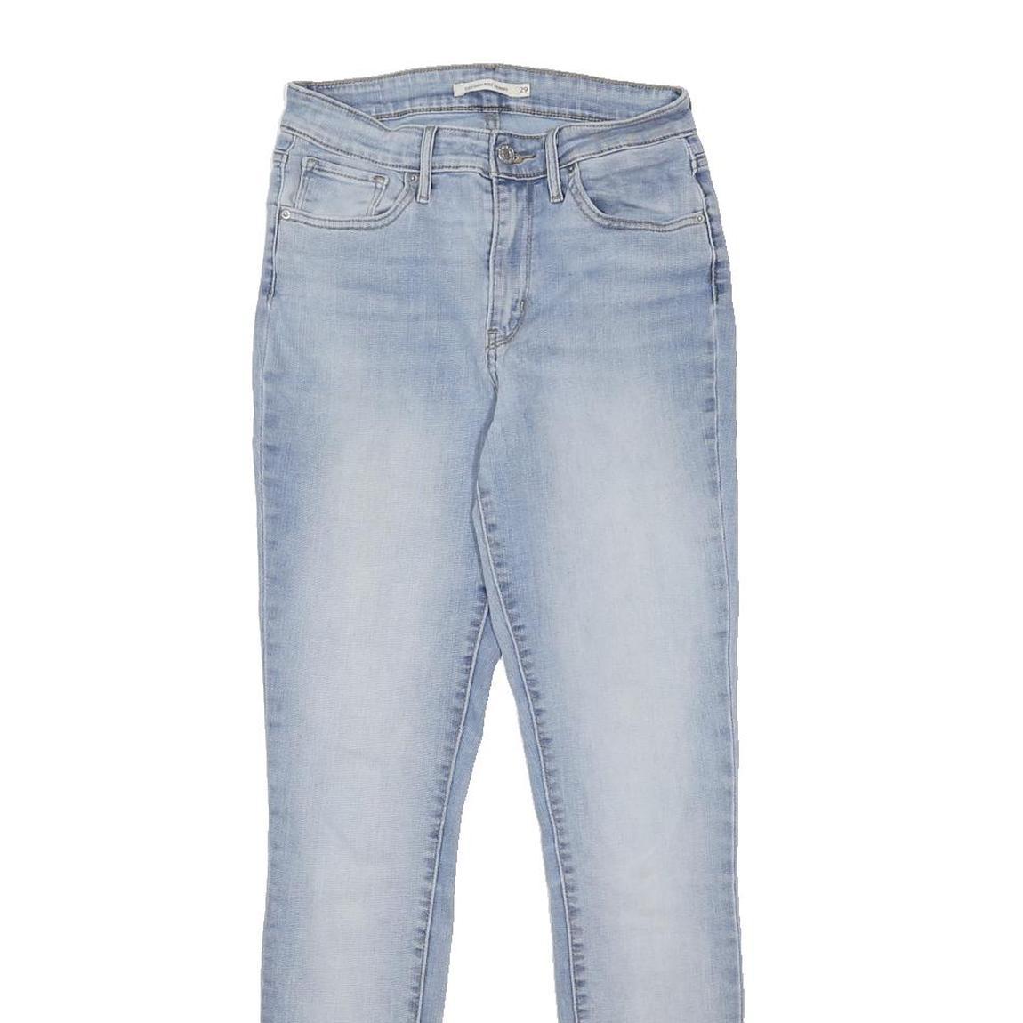 LEVI'S 721 Womens Jeans Blue Slim Skinny Denim Light W26 L30 Stretch Zip