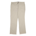 DICKIES Womens Relaxed Beige Cotton Blend Trousers W34 L34 Zip Pockets