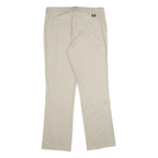 DICKIES Womens Relaxed Beige Cotton Blend Trousers W34 L34 Zip Pockets