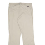 DICKIES Womens Relaxed Beige Cotton Blend Trousers W34 L34 Zip Pockets