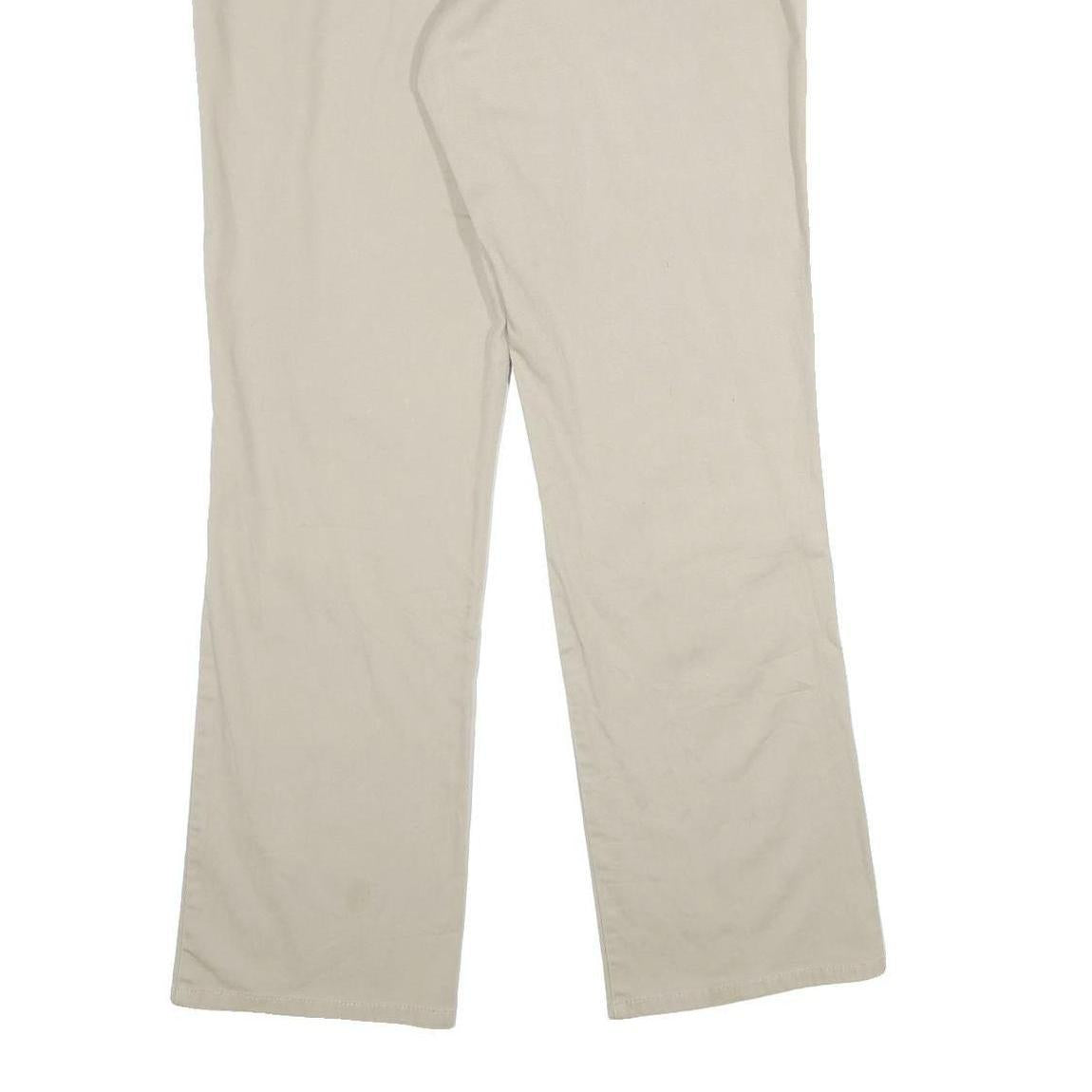 DICKIES Womens Relaxed Beige Cotton Blend Trousers W34 L34 Zip Pockets