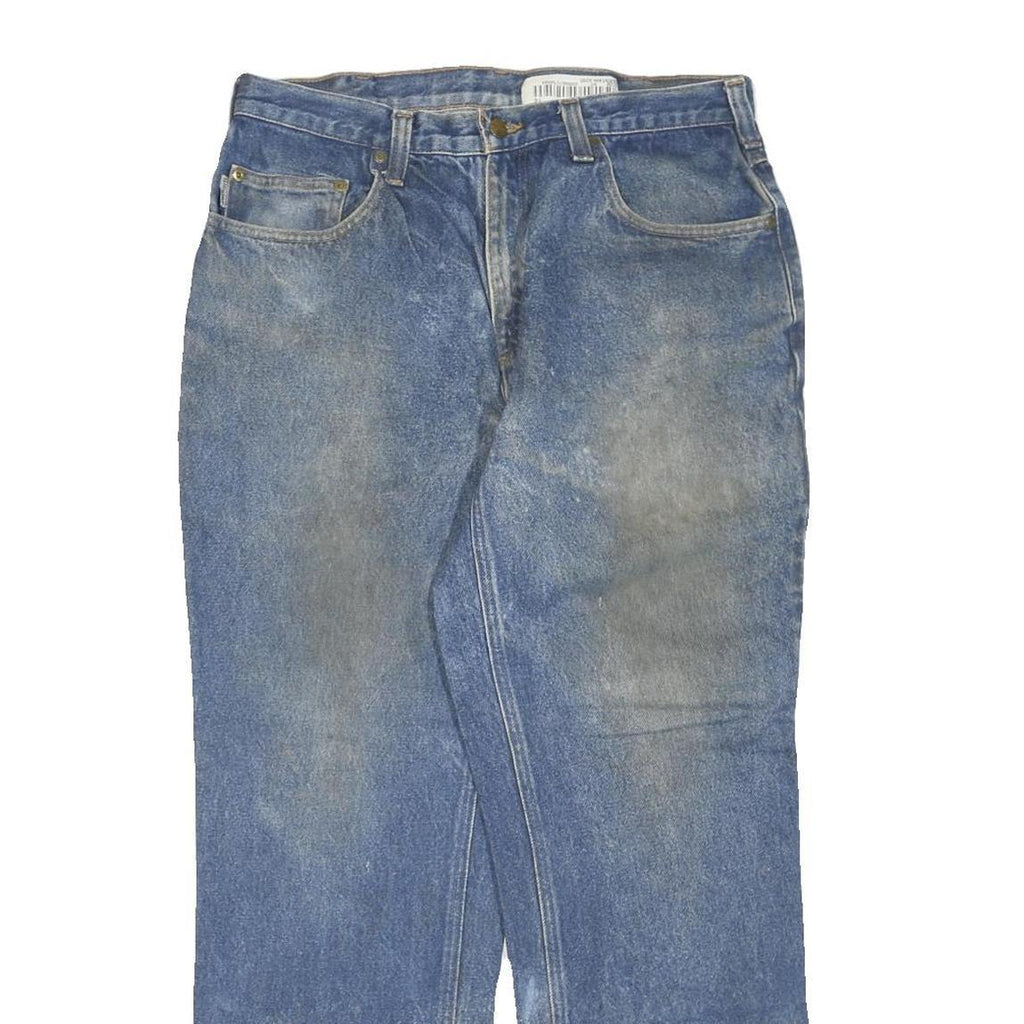 CARHARTT Mens Regular Fit Blue Denim Jeans W34 L30 Casual Workwear Zip Closure