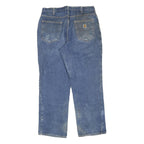 CARHARTT Mens Regular Fit Blue Denim Jeans W34 L30 Casual Workwear Zip Closure
