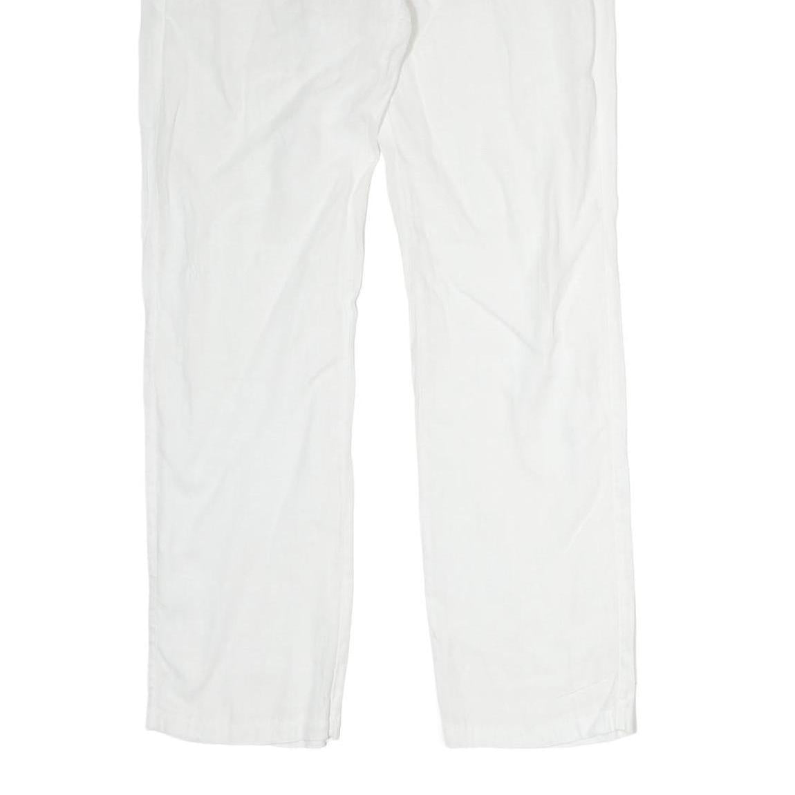 ARMANI JUNIOR Womens Cotton White Regular Fit Straight Leg Trousers W30 L29
