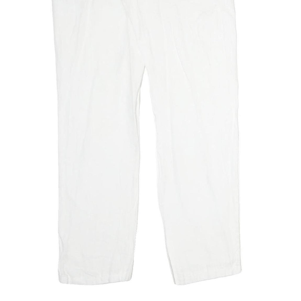 ARMANI JUNIOR Womens Cotton White Regular Fit Straight Leg Trousers W30 L29