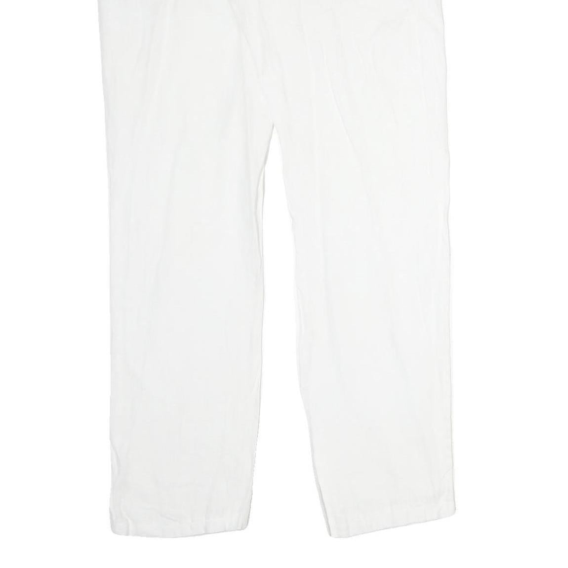 ARMANI JUNIOR Womens Cotton White Regular Fit Straight Leg Trousers W30 L29