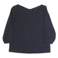 MASSIMO DUTTI Womens Navy Blue Basic Top 3/4 Sleeve Round Neck S
