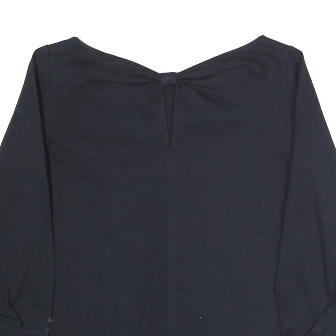 MASSIMO DUTTI Womens Navy Blue Basic Top 3/4 Sleeve Round Neck S