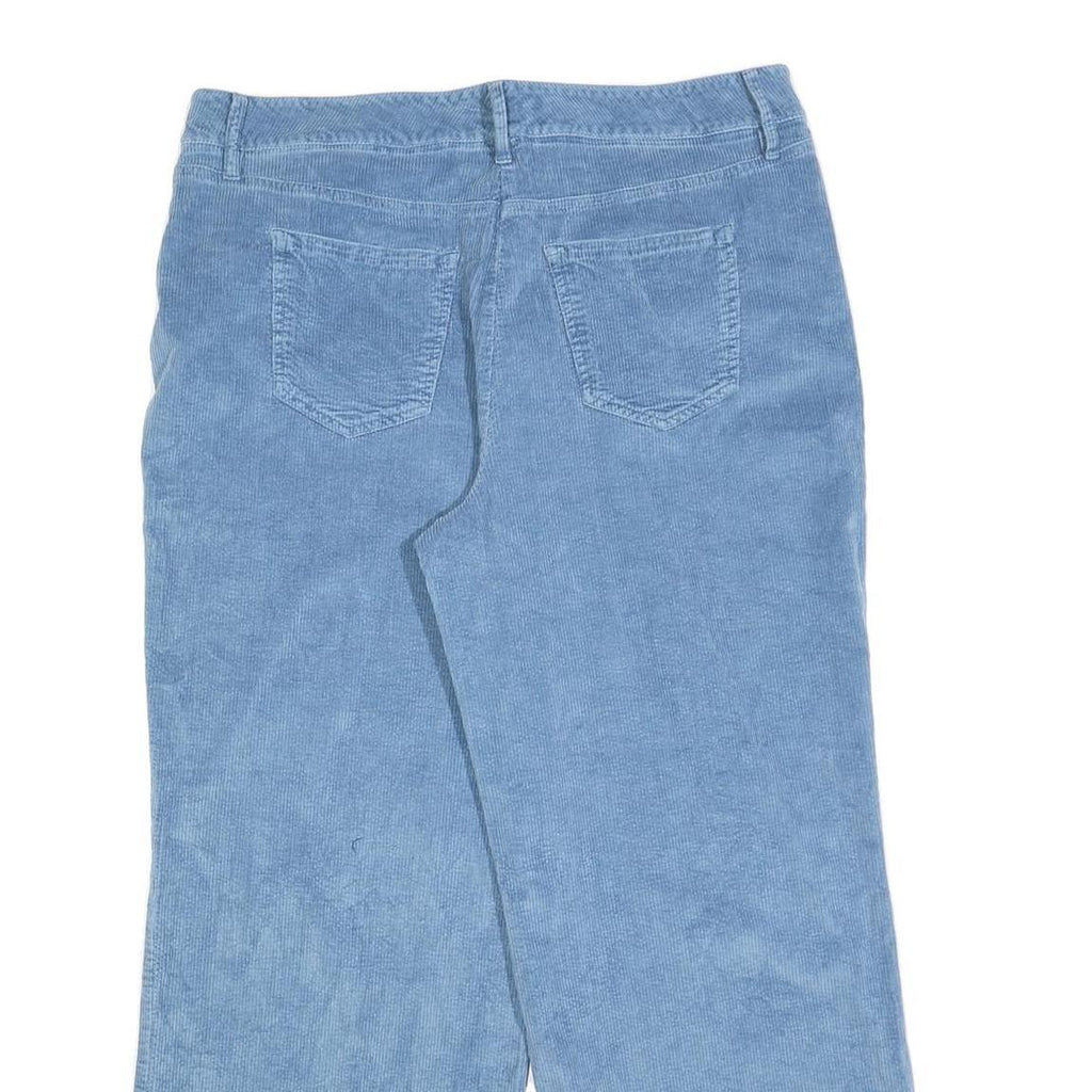 BODEN Womens Cotton Blend Blue Relaxed Wide-Leg Trousers W36 L28 Comfortable