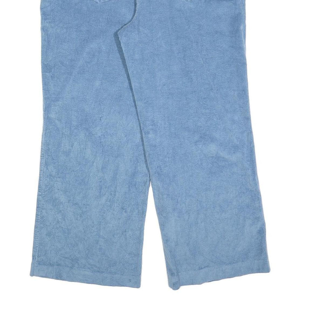 BODEN Womens Cotton Blend Blue Relaxed Wide-Leg Trousers W36 L28 Comfortable