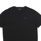 TOMMY HILFIGER Mens Black XL T-Shirt Short Sleeve Crew Neck Classic Cotton