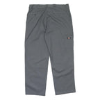 DICKIES Mens Loose Grey Polyester Blend Zip Trousers W40 L32 Casual Workwear
