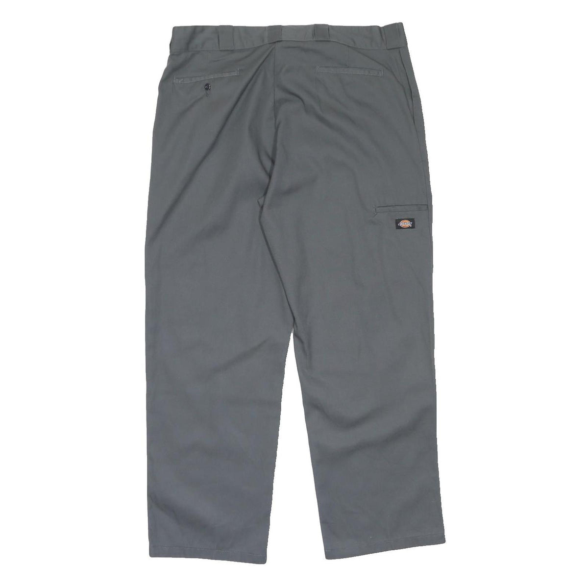DICKIES Mens Loose Grey Polyester Blend Zip Trousers W40 L32 Casual Workwear