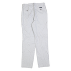 NAUTICA Mens White Cotton Blend Regular Fit Straight Leg Trousers W30 L32 Casual