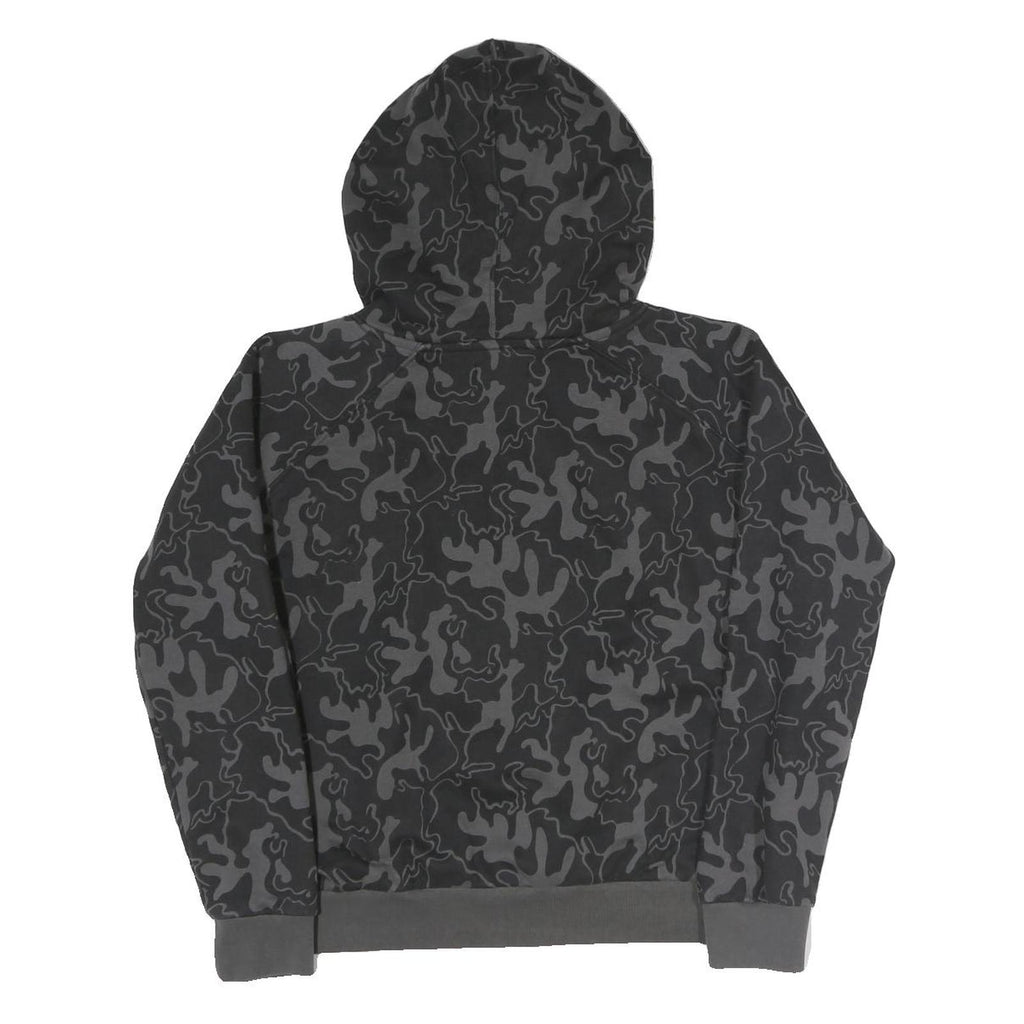 MISTRAL Womens Black Camouflage Hoodie M Cotton Blend Pullover Sweatshirt